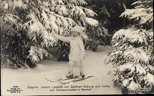 Ansichtskarte / Postkarte Oberhof, Erbprinz Johann Leopold von Sachsen Coburg Gotha, Ski - Verlag...