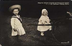 Ansichtskarte / Postkarte Erbprinz Johann Leopold und Prinzessin Sybille von Sachsen Coburg Gotha