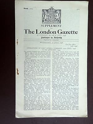 Supplement to The London Gazette of Tuesday, the 16 July 1946. Operations of East Africa Command....