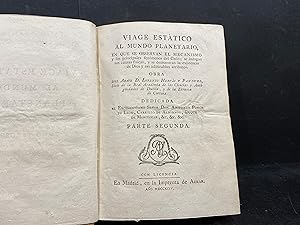 Bild des Verkufers fr Viage esttico al mundo planetario, en que se observan el mecanismo y los principales fenmenos del Cielo; se indagan sus causas fsicas, y se demuestran la existencia de Dios y sus admirables atributos. Parte segunda. Tomo III. zum Verkauf von LIBRERIA ANTICUARIA LUCES DE BOHEMIA