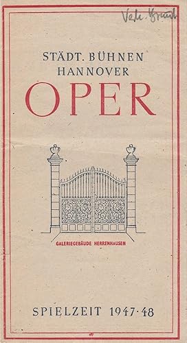 Bild des Verkufers fr Programmheft Friedrich Semtana DIE VERKAUFTE BRAUT 19. Mrz 1948 Spielzeit 1947 / 48 zum Verkauf von Programmhefte24 Schauspiel und Musiktheater der letzten 150 Jahre