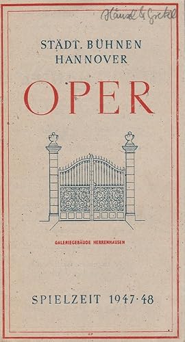 Bild des Verkufers fr Programmheft Engelbert Humperdinck HNSEL UND GRETEL 29. November 1947 Spielzeit 1947 / 48 zum Verkauf von Programmhefte24 Schauspiel und Musiktheater der letzten 150 Jahre