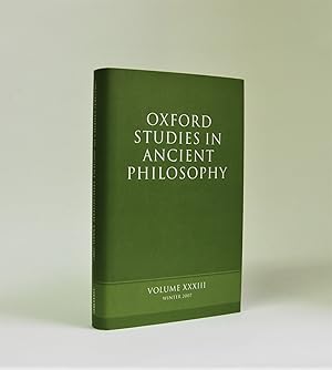 Imagen del vendedor de Oxford Studies in Ancient Philosophy: Volume 33 (XXXIII) a la venta por Henry Pordes Books Ltd