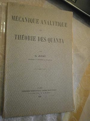 Mécanique analytique & théorie des quanta