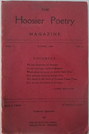 Bild des Verkufers fr The Hoosier Poetry Magazine. Spring, 1936. Volume 1, Number 1 zum Verkauf von Mare Booksellers ABAA, IOBA