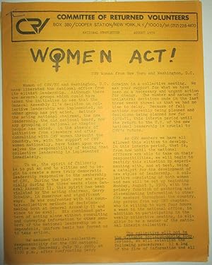 Committee of Returned Volunteers. CRV National Newsletter August, 1970. Women Act!