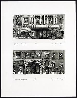 Antique Print-STROLLWAY-COLUMBIA-COMPOSITE-STREET-SHOP-Crowley-ca. 1985