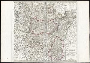 Antique Map-LORRAINE REGION-MESSIN-ALSACE-FRANCE-Vaugondy-Delamarche-1793