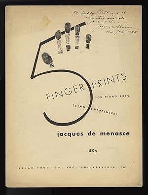 5 Fingerprints (Cinq empreintes) [Solo piano]. Inscribed by the composer