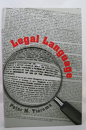 Image du vendeur pour LEGAL LANGUAGE (DJ is protected by a clear, acid-free mylar cover) mis en vente par Sage Rare & Collectible Books, IOBA