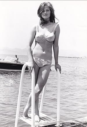 Original photograph of Charlotte Rampling in swimsuit, Cannes, France, May 15, 1965