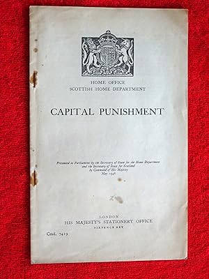 Imagen del vendedor de Capital Punishment, Presented to Parliament May 1948. Cmd. 7419 a la venta por Tony Hutchinson