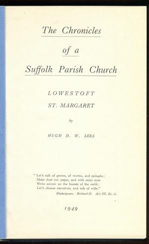 THE CHRONICLES OF A SUFFOLK PARISH CHURCH