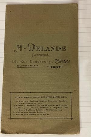 M. Delande Fabricant, 26 Rue Beaubourg, Paris (Catalogue)