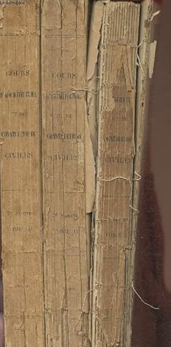 Bild des Verkufers fr Cours d'architecture et de constructions civiles- Tomes I, II et III (3 volumes- Edification du btiment, serrurerie, installations diverses et dcoration -etc. zum Verkauf von Le-Livre