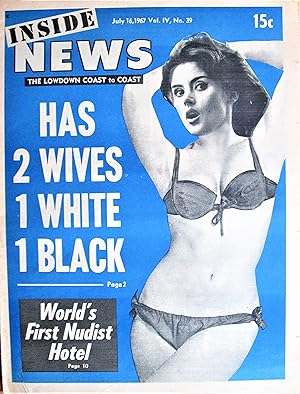 "Has 2 Wives 1 White 1 Black. " Article in Inside News. the Lowdown Coast to Coast, July 16, 1967...