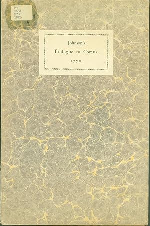 Prologue Written by Samuel Johnson and Spoken by David Garrick at a Benefit-Performance of 'Comus...