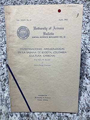 Immagine del venditore per Investigaciones Arqueologicas en la Sabana de Bogota, Columbia (Cultura Chibcha) venduto da TribalBooks