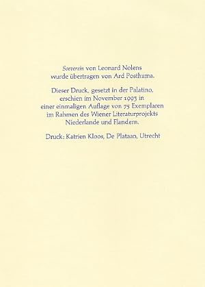 Bild des Verkufers fr Soeverein. Souvern. (Met een vertaling in het Duits door Ard Posthuma). zum Verkauf von Fokas Holthuis