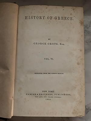 Bild des Verkufers fr History of Greece: Volume VI zum Verkauf von Exchange Value Books
