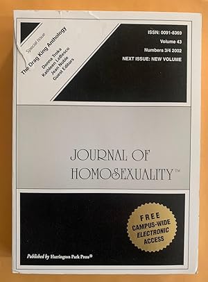 Bild des Verkufers fr Journal of Homosexuality, Volume 43, Numbers 3/4, 2002, "The Drag King Anthology." zum Verkauf von Exchange Value Books