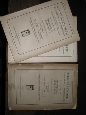 Imagen del vendedor de Geologische Rundschau. Siebenter (VII) Band 1916 und Achter (VIII) Band 1917 in sieben Heften. Es liegen vor: Band VII: Heft 1/2, Heft 3/4, Heft 5/6 und Heft 7/8 // Band VIII: Heft 1/2, Heft 3/4, Heft 5/8. Unter Mitwirkung der Deutschen Geologischen Gesellschaft. Hg. Von der Geologischen Vereinigung. Aus dem Inhalt: Walther Klpfel - Zur Kennnis des Lothringer Bathonien / Hans Cloos: Zur Entstehung schmaler Strungszonen / Max Semper: Schichtung und Bankung / Oscar Tietze: Die uersten Endmornen der jngsten Vereisung Norddeutschlands / Hermann L. F. Meyer: Klimazonen der Verwitterung und ihre Bedeutung fr die jngste geologische Geschichte Deutschlands / O. H. Erdmannsdrffer: ber die Bildungsweise der Erstarrungsgesteine / H. Stremme: Zur Kenntnis der Bodentypen / Fortsetzung: siehe Anmerkungen a la venta por Antiquariat Carl Wegner