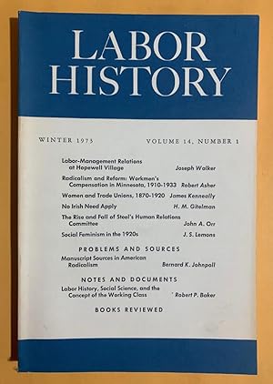 Image du vendeur pour Labor History: Volume 14, Number 1, Winter 1973 mis en vente par Exchange Value Books