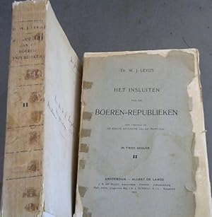 Bild des Verkufers fr Het Insluiten van de Boeren-Republieken : een vervolg op de Eerste Annexatie van de Transvaal - 2 vols zum Verkauf von Chapter 1