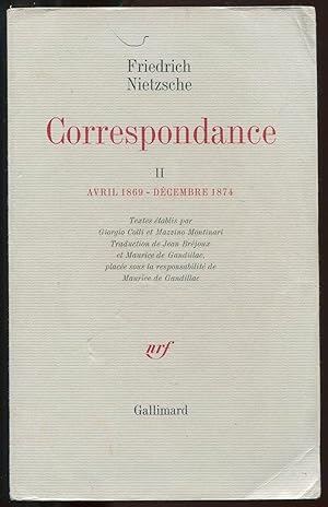 Seller image for Correspondance II. Avril 1869 - dcembre 1874 for sale by LibrairieLaLettre2