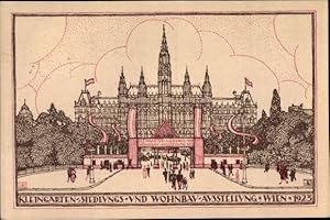 Künstler Ansichtskarte / Postkarte Wien, Kleingarten Siedlungs und Wohnbau Ausstellung, 1923