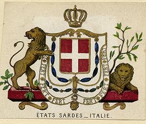 Antique Print-HERALDRY-COAT OF ARMS-SARDINIA-ITALY-Anonymous-Ca. 1865