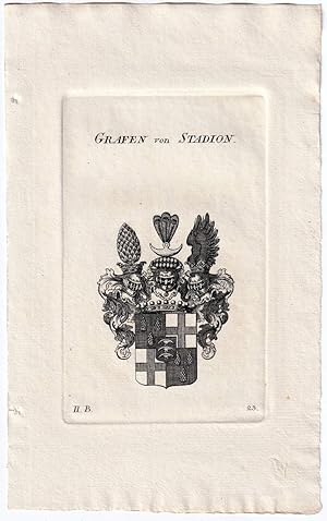 Imagen del vendedor de Grafen von Stadion. Kupferstich-Wappen. a la venta por Antiquariat Dennis R. Plummer