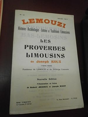 Proverbes Bas-Limousins. Proverbis Bas-Lemosins. Presentacion e notas de R. Joudoux e J. Migot.