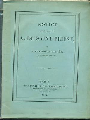 Imagen del vendedor de Notice sur M. Le comte A. De Saint-Priest a la venta por Librodifaccia