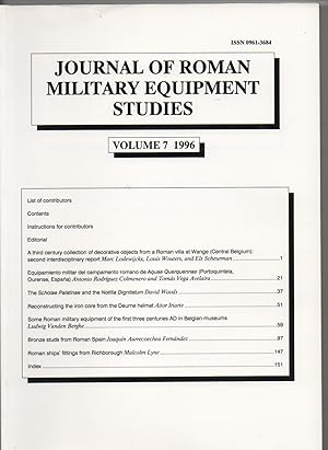 Seller image for Journal of Roman Military Equipment Studies 7, 1996 (JRMES) for sale by J C ( Antiquarian) Books