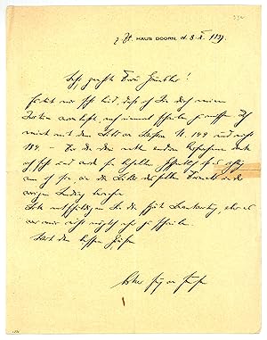 Image du vendeur pour Eigenh. Brief mit U. ("Oskar Prinz von Preuen"). mis en vente par Antiquariat INLIBRIS Gilhofer Nfg. GmbH