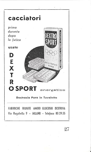 Immagine del venditore per Dextro Sport energetico. Advertising 1957 venduto da libreria biblos