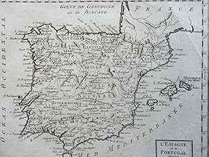 Iberian Peninsula Spain & Portugal Galicia Andalusia Catalonia Castile 1795 map