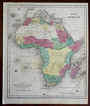 Africa Morocco Guinea Egypt Ethiopia South Africa 1848 Cody & Burgess map