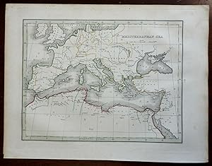Mediterranean Sea Europe North Africa Levant Ottoman Empire Spain Italy 1835 map