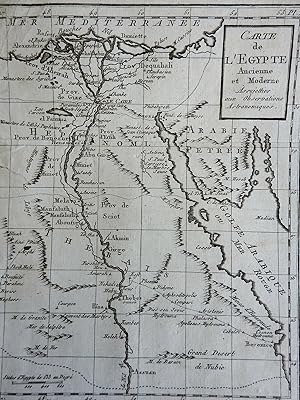 Egypt North Africa Upper & Lower Egypt Sudan Nile River Cairo c. 1780 map