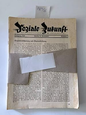 Bild des Verkufers fr Soziale Zukunft Halbmonatsschrift fr Sozialpolitik 1929- 1931 zum Verkauf von Versand-Antiquariat Konrad von Agris e.K.