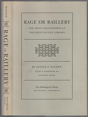 Seller image for Rage or Raillery: The Swift Manuscripts at the Huntington Library for sale by Between the Covers-Rare Books, Inc. ABAA