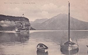 Lac D'Annecy Le Roc De Chere Duingt Boats Old French Postcard
