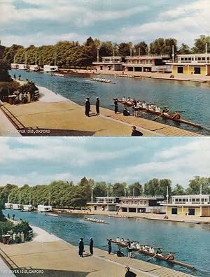 River Isis Henley Regatta 2x 1950s Boat Race Oxford Postcard s