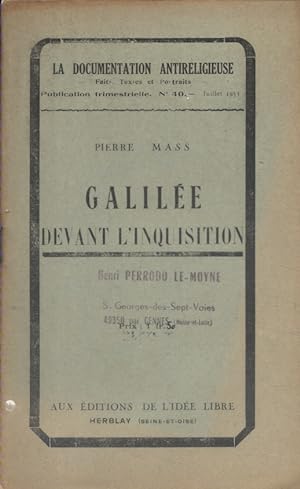 Image du vendeur pour Galile devant l'Inquisition. Juillet 1933. mis en vente par Librairie Et Ctera (et caetera) - Sophie Rosire