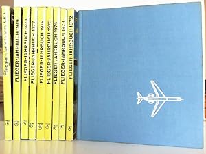 Konvolut aus 10 Büchern: Flieger-Jahrbuch 1971 - 1980. Eine internationale Umschau des Luftverkehrs.