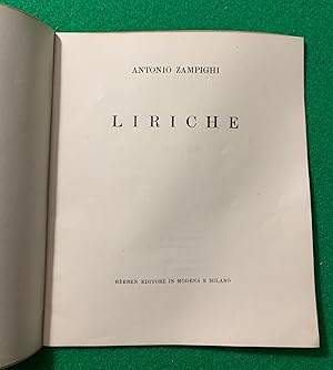 Imagen del vendedor de Liriche, a la venta por Studio Bibliografico Antonio Zanfrognini