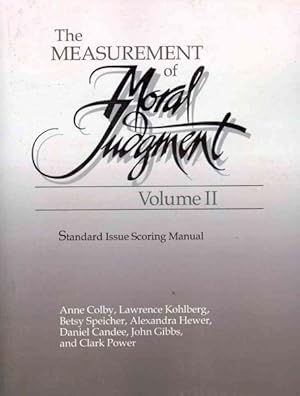 Image du vendeur pour Measurement of Moral Judgement : Standard Issue Scoring Manual mis en vente par GreatBookPrices