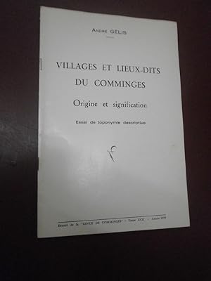 Villages & lieux dits du Comminges - Origine & signification. Essai de toponymie descriptive.